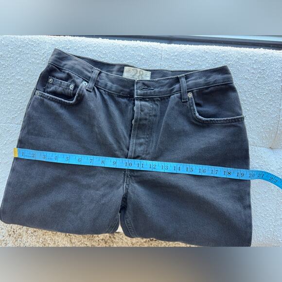 Free People We The Free Black High Waisted Straight Leg Distressed Jeans Size 28 - Picture 10 of 12